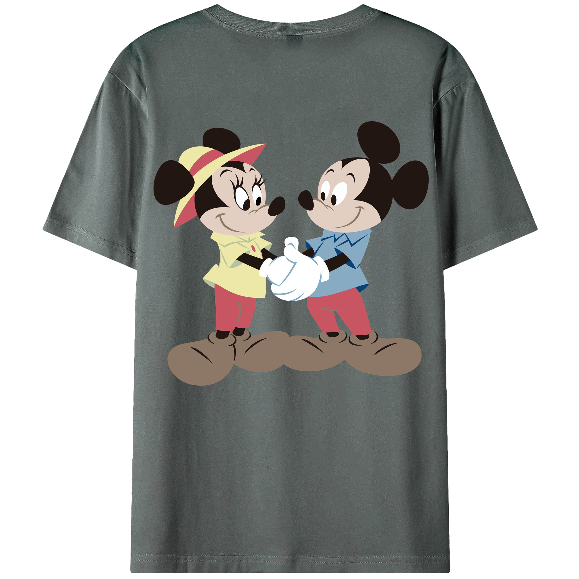 （画像用） ミッキーマウス Mickey Mouse 綿100％半袖Tシャツ（背面プリント）